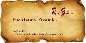 Reznicsek Zsanett névjegykártya